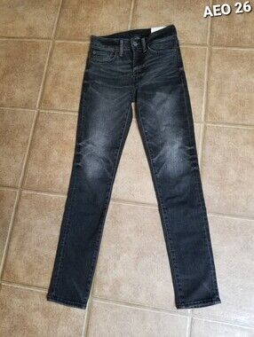 American Eagle Jean 26 Black Stretch Skinny Nwtag